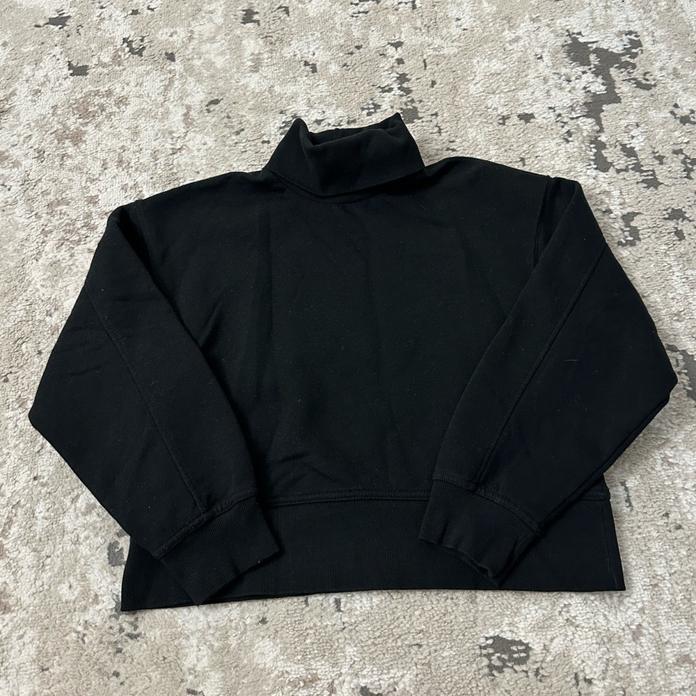 Zara Black Turtleneck Long Sleeve Sweatshirt Size Small